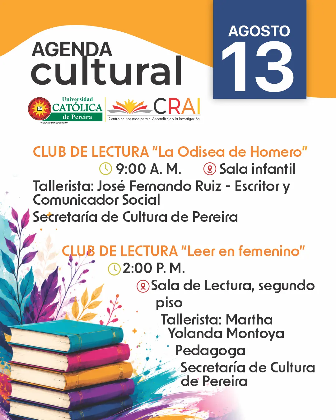 Agenda cultural- Club de Lectura